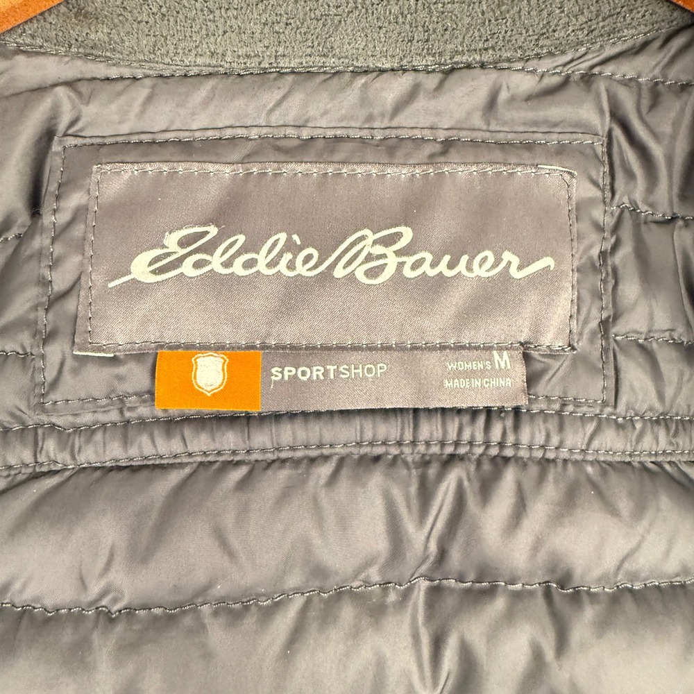 Eddie Bauer Sportshop StormDown 700 Puffer Jacket Womens Medium Black Gray - Picture 2 of 10